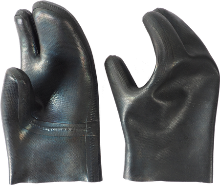 3-finger rubber mitts