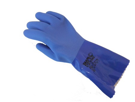 Gloves 5-Finger PVC Blue