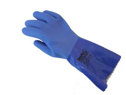 Gloves 5-finger PVC, blue